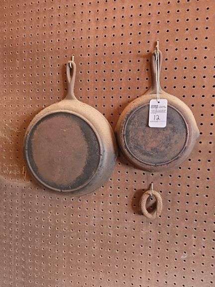S & K #10 cast iron skillet and small cast iron skillet w/no markings.