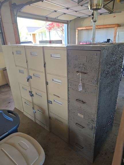 5 file cabinets.