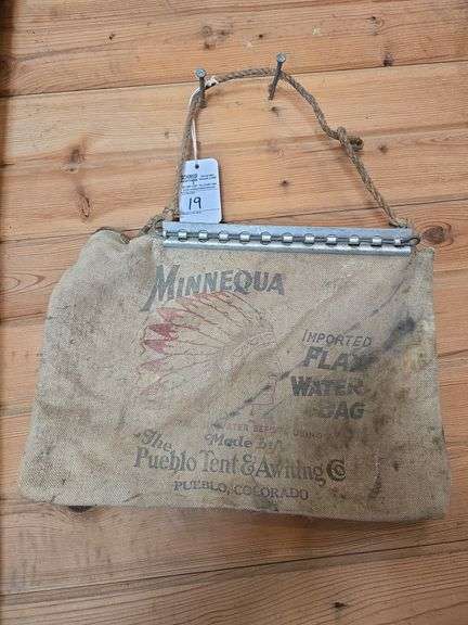 Minnequa imported flax water bag.