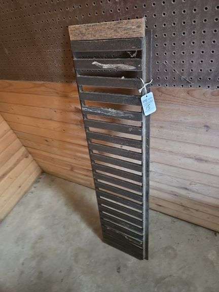 Vintage heavy duty steel grate 46" long x 12" wide.