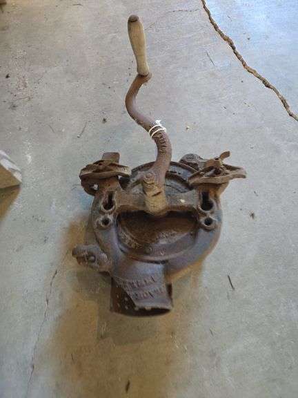 Black hawk corn sheller has a broken piece.
