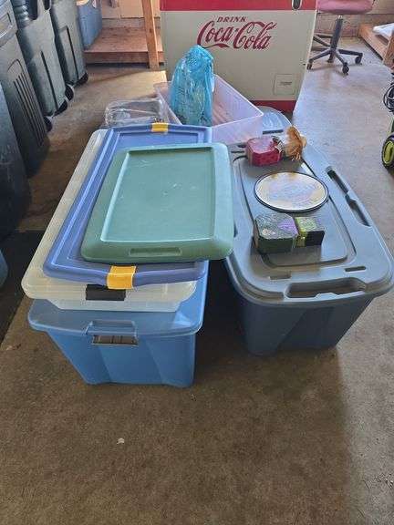 3 Totes of decorations, Halloween, Christmas, and other festive holidays.