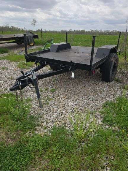 Wallace 1986 8 ft L x 6ft W four-wheeler trailer with rear hitch, VIN# 96482414