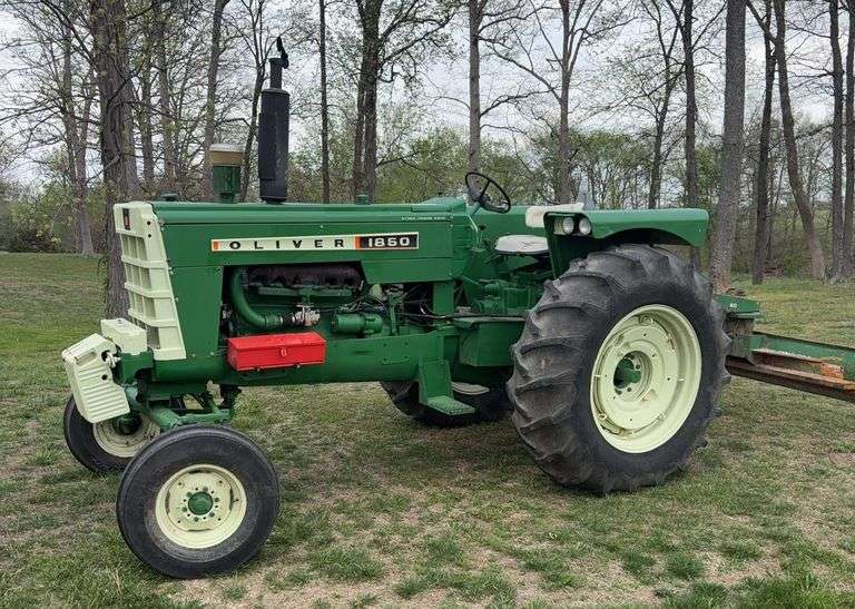 1965 Oliver 1850  Hydra-Power Drive Tractor, Wide Front, Front Weights, 2 remotes, 540pto/small 1000pto, 3pt, Fenders, 18.4x34, 4,327 hours, Gas, s/n- Rear wheel weights, s/n- 165444427