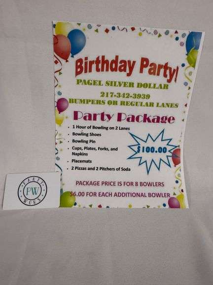 Birthday Party Package
Donated by: Party Worx and Anita McKerrow