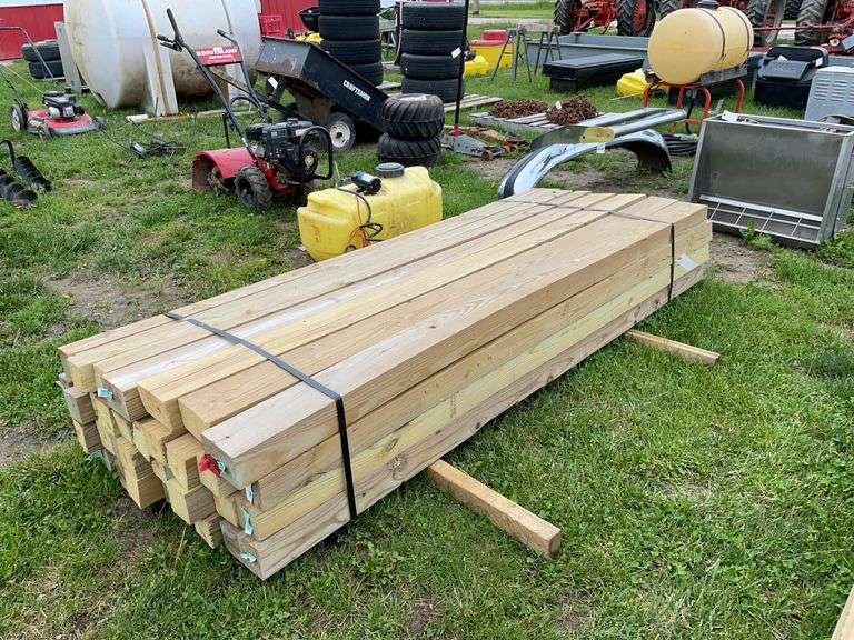 Approx.. 30 8ft treated 4x4 wooden square posts - Schmid Auction