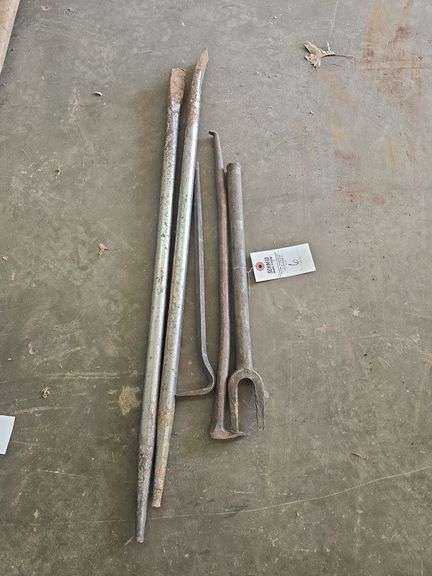Selection of prybars, and joint separator.