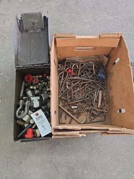 Large assortment of Alen wrenches, caps and plugs for hydraulic hoses.