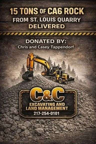 15 ton of CA-6 Rock, Delivered. Donated by: C & C Excavating