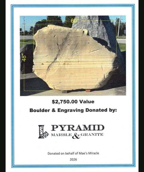 Boulder and Engraving Donated by: Pyramid Marble & Granite