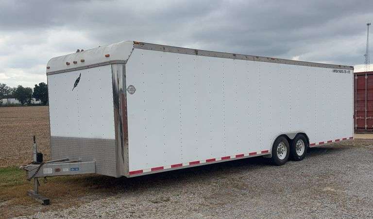 1999 Featherlite 5025 Box Trailer, Tandem Axle, with rear spring loaded ...
