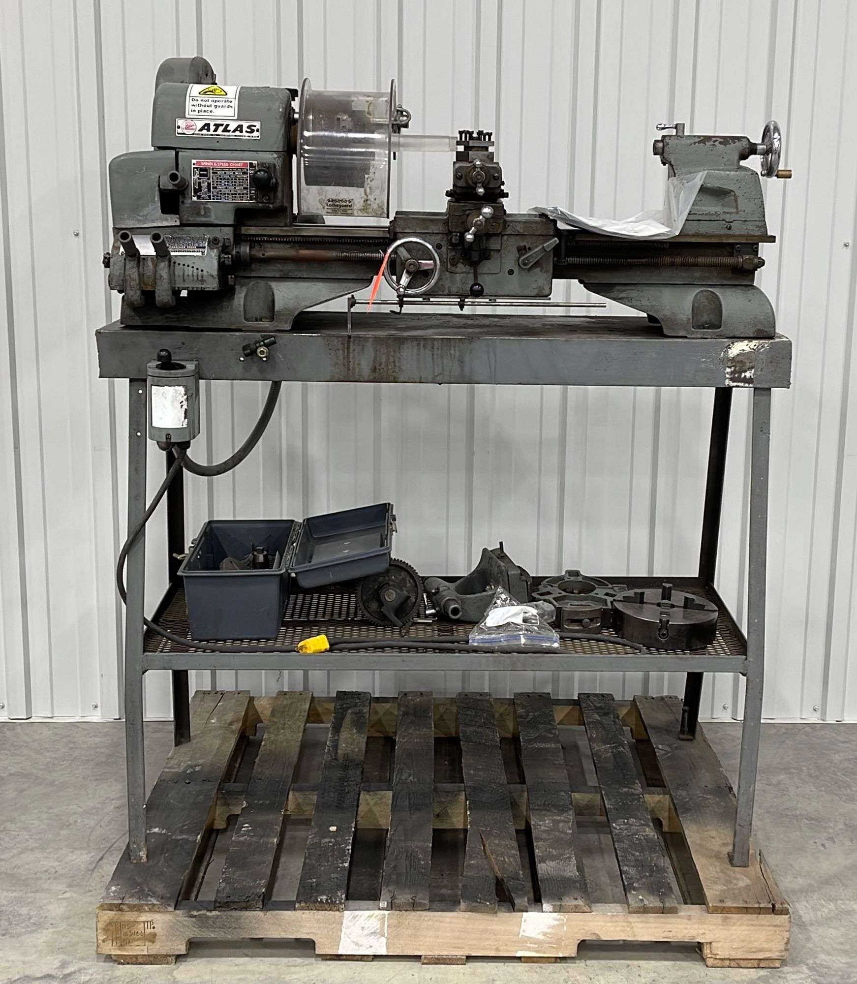 Atlas 12 model 3985 bench lathe on stand - Schneider Auctioneers LLC