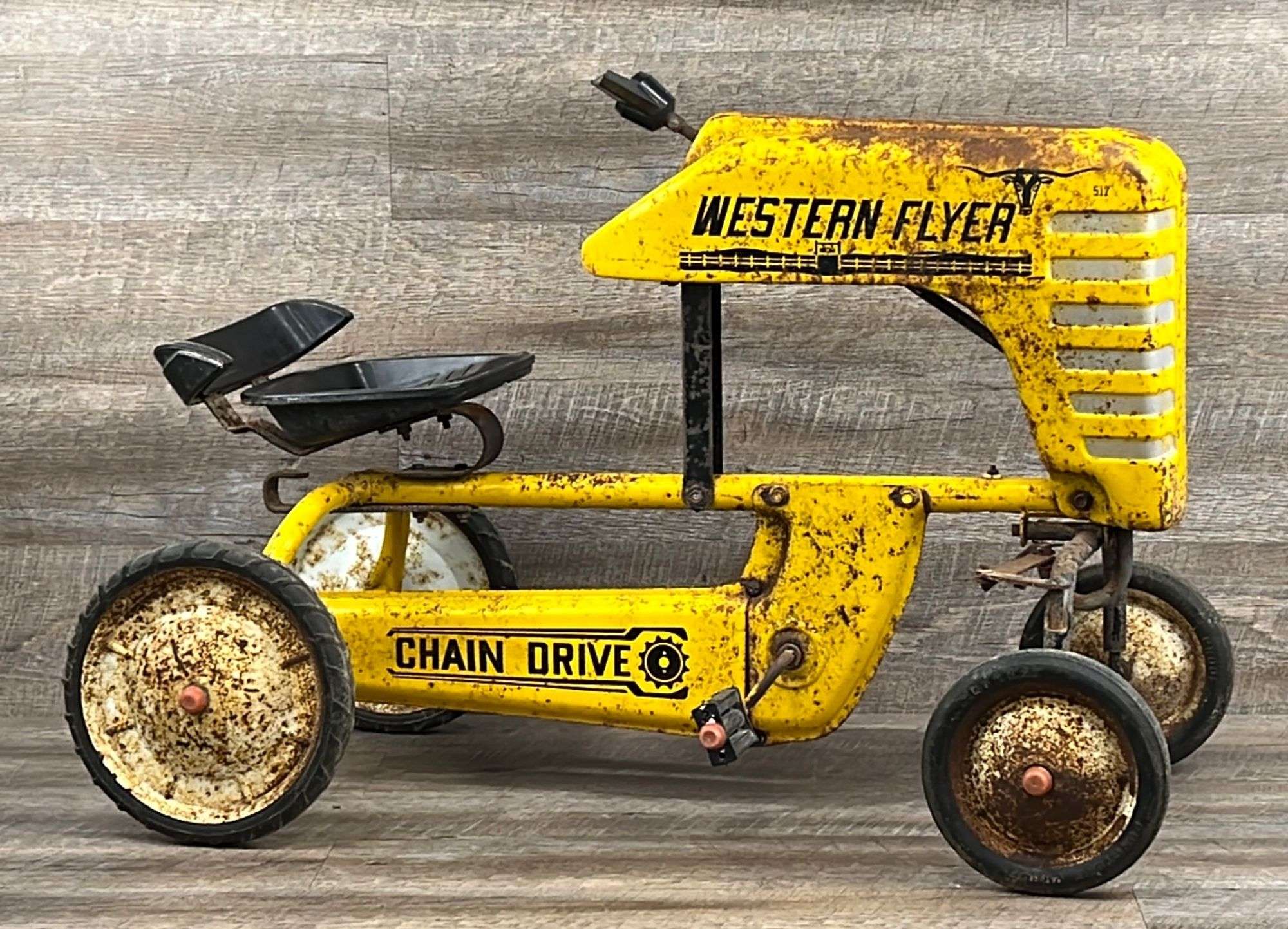 Vintage Western Flyer Chain Drive pedal tractor - Schneider