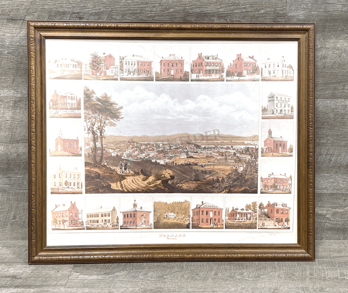 Framed print of Hermann historic landmarks