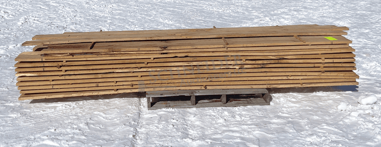 Group of rough sawn 1" thick red oak lumber up to 10.5" long