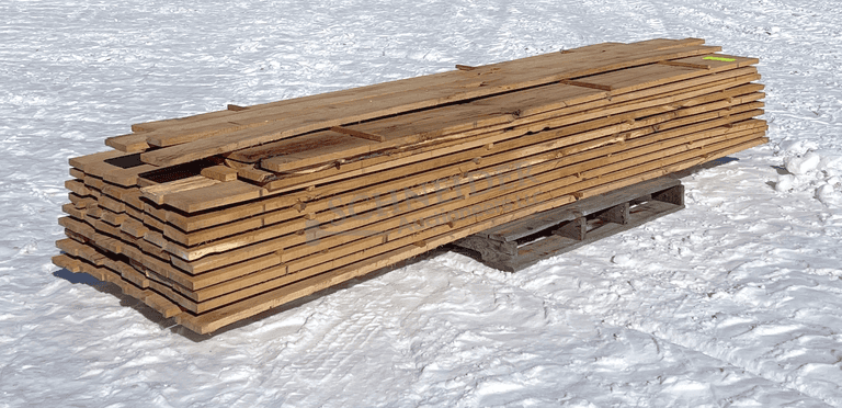 Group of rough sawn 1" thick red oak lumber up to 10.5" long