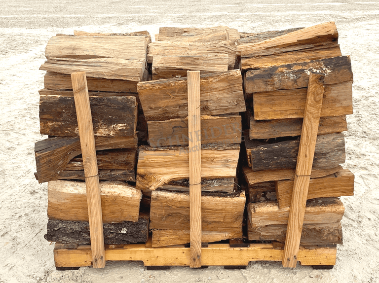 Group of seasoned oak firewood up to 16" long