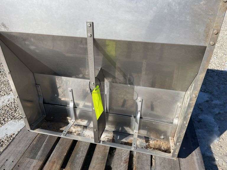 3' wide stainless steel hog feeder