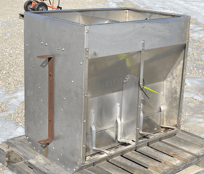 3' wide stainless steel hog feeder