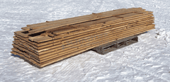 Group of rough sawn 1" thick red oak lumber up to 10.5" long
