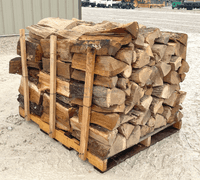 Group of seasoned oak firewood up to 16" long