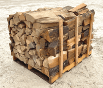 Group of seasoned oak firewood up to 16" long