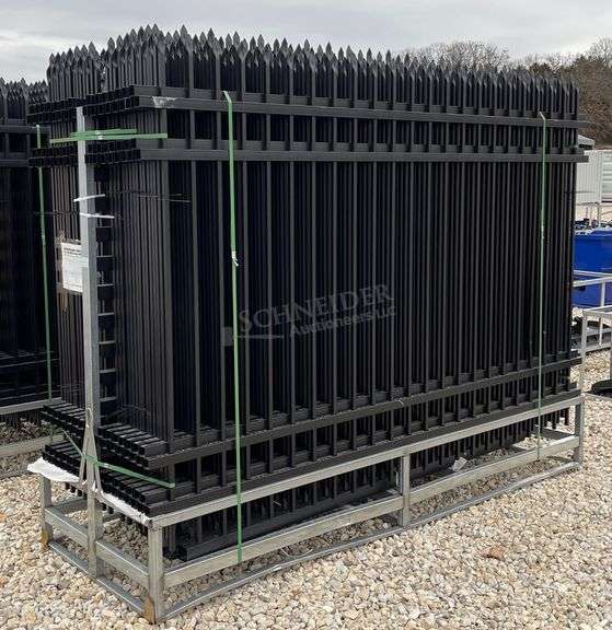 30- unused 10'x7' steel fence panels w/ posts