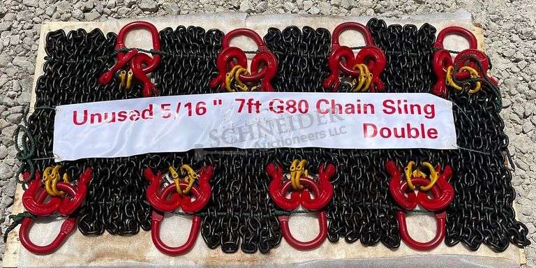 8- unused 7' double leg lifting chains