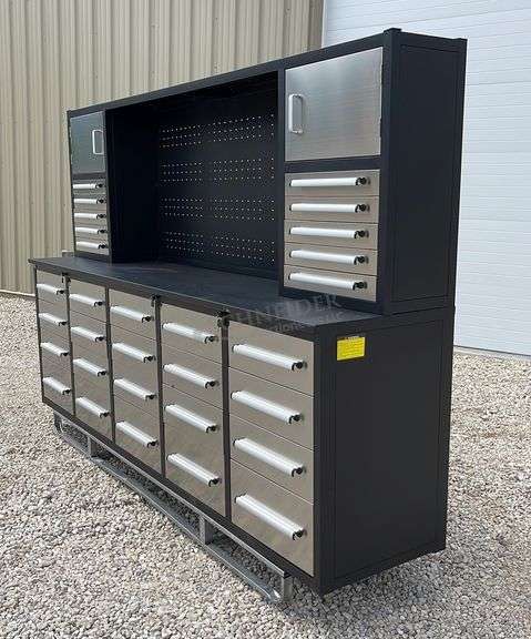 Unused 10' toolbox workbench w/ top