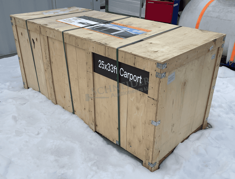 Unused 25' x 33' enclosed carport shed