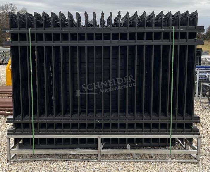 30- unused 10'x7' steel fence panels w/ posts