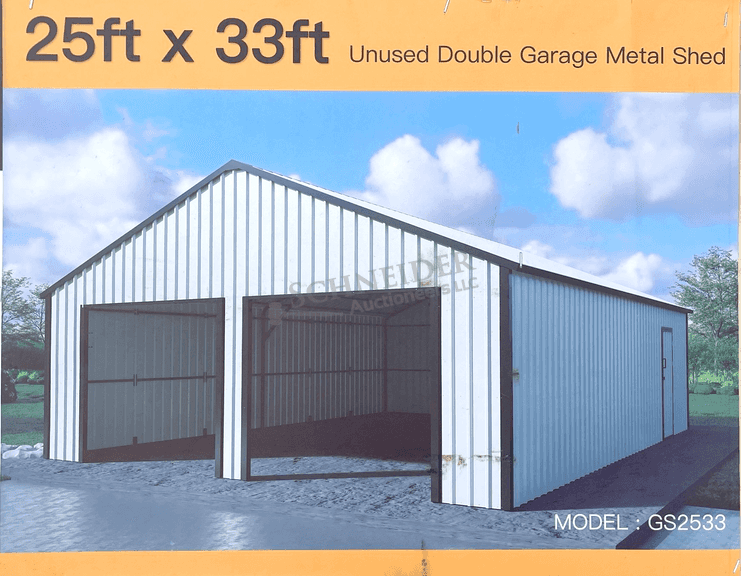 Unused 25' x 33' enclosed carport shed