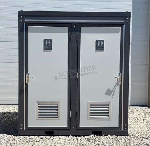 Unused portable double toilet unit