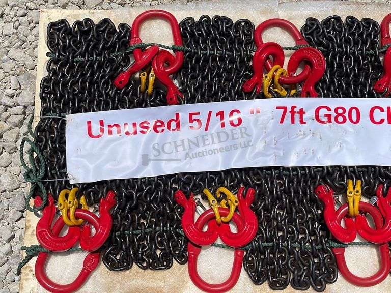 8- unused 7' double leg lifting chains