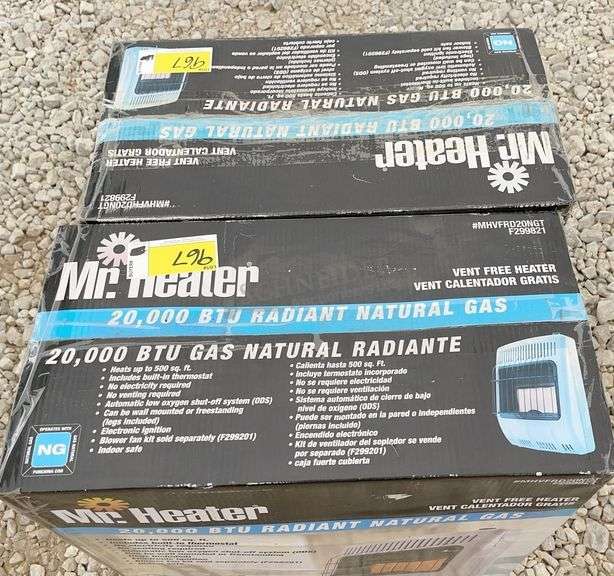 2- Mr. Heater 20,000 BTU natural gas heaters