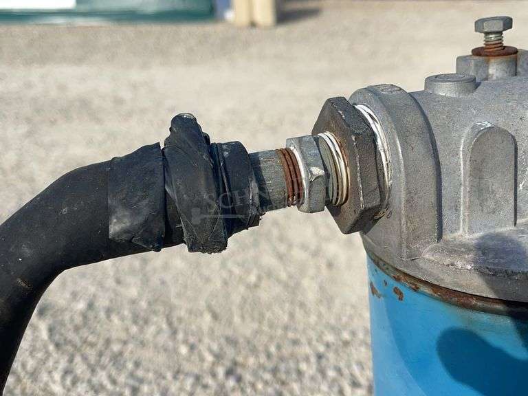 57 gallon steel fuel transfer tank w/ hand pump & rolling cart