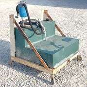 57 gallon steel fuel transfer tank w/ hand pump & rolling cart