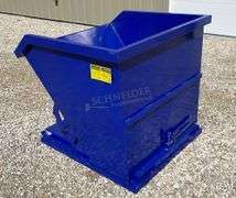 Unused 43" wide dumping hopper for forks