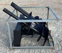 Unused skid steer auger w/ 3 augers