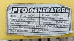 15 KW 3-pt. PTO driven generator
