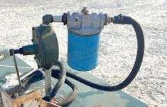 57 gallon steel fuel transfer tank w/ hand pump & rolling cart