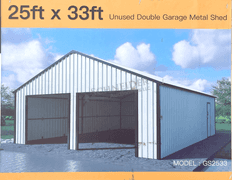 Unused 25' x 33' enclosed carport shed