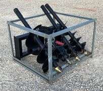 Unused skid steer auger w/ 3 augers