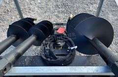 Unused skid steer auger w/ 3 augers