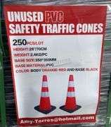 250 unused 28" poly traffic cones