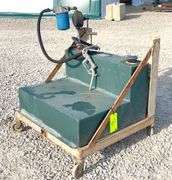 57 gallon steel fuel transfer tank w/ hand pump & rolling cart