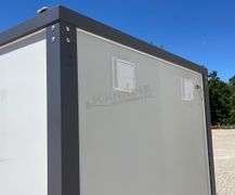 Unused portable double toilet unit