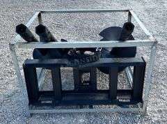 Unused skid steer auger w/ 3 augers