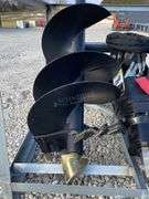 Unused skid steer auger w/ 3 augers