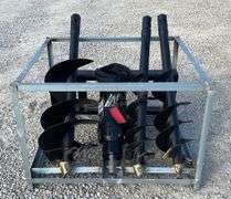 Unused skid steer auger w/ 3 augers